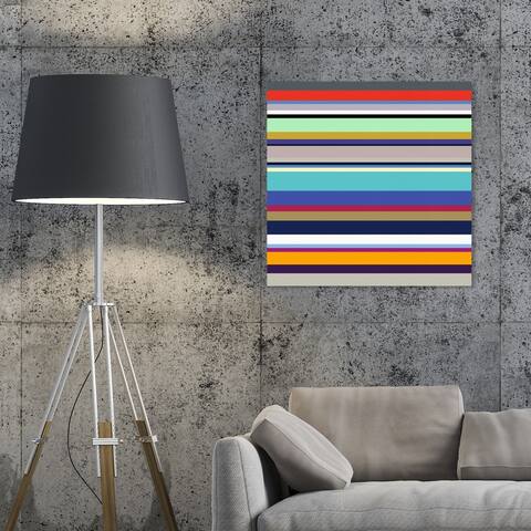 Oliver Gal 'Between Lines' Abstract Wall Art Canvas Print - Green, Red