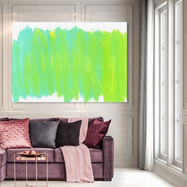 Shop Oliver Gal Edgy Mojito Abstract Wall Art Canvas Print Green White Overstock 28633293