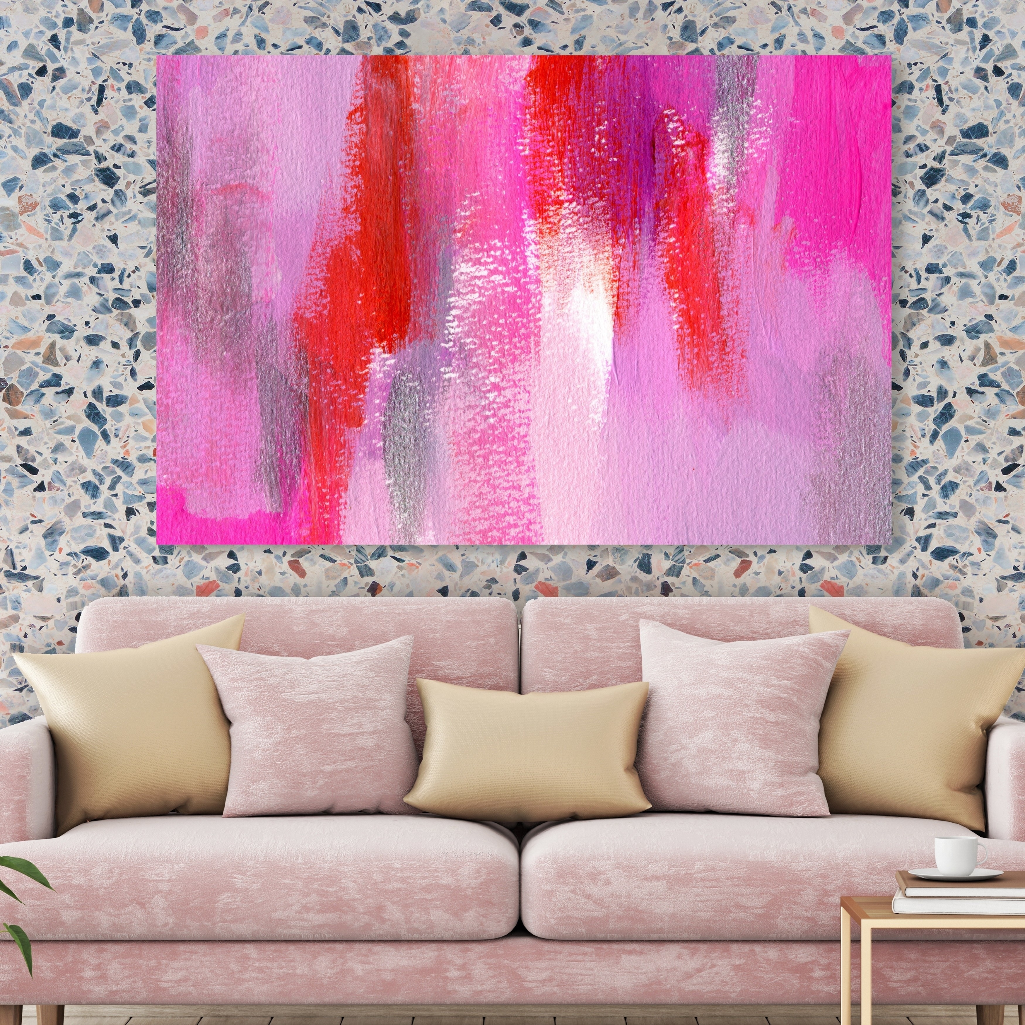 Oliver Gal 'Bonjour' Fashion and Glam Wall Art Framed Canvas Print Handbags  - Pink, Orange - Bed Bath & Beyond - 31794393