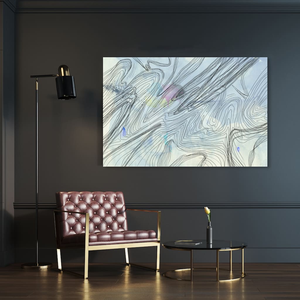 Oliver Gal 'Scattered Lines' Abstract Wall Art Canvas Print - Blue, Black