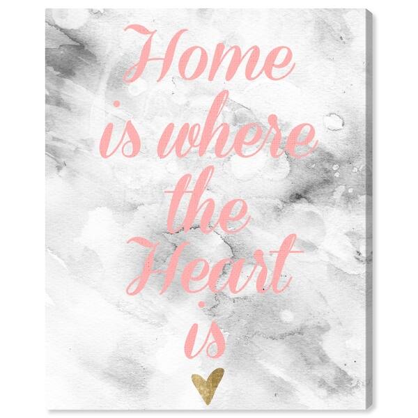 Oliver Gal The Heart Is Home Typography And Quotes Wall Art Canvas Print Pink Gray Overstock Oliver Gal The Heart Is Home Typography And Quotes Wall Art Canvas Print Pink Gray Overstock