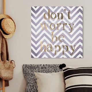 Oliver Gal 'Don't Worry Be Happy' Typography and Quotes Wall Art Canvas ...