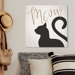 Oliver Gal 'cat Love' Animals Wall Art Canvas Print - Gold, Black - Bed 