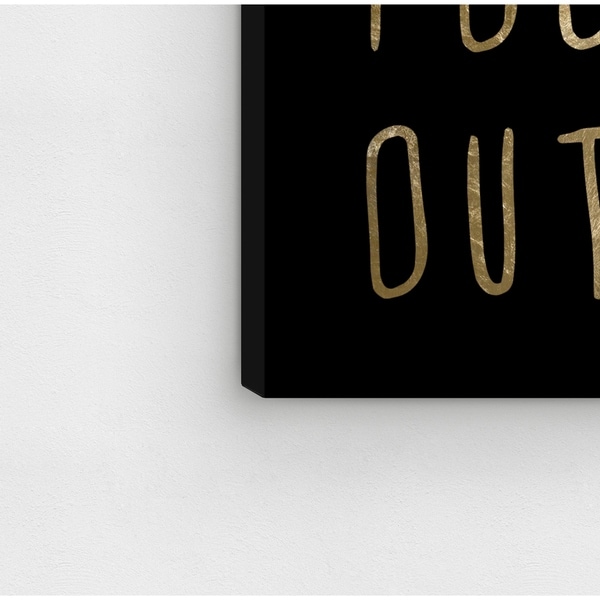 12 x 16 Oliver Gal Positive Thinking Contemporary Canvas Wall Art Print for Home Decor Black//Gold