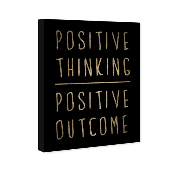 12 x 16 Oliver Gal Positive Thinking Contemporary Canvas Wall Art Print for Home Decor Black//Gold