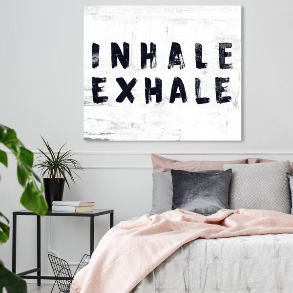 Shop Oliver Gal Inhale Exhale Scandi Typography And Quotes Wall Art Canvas Print Black White Overstock 28633714