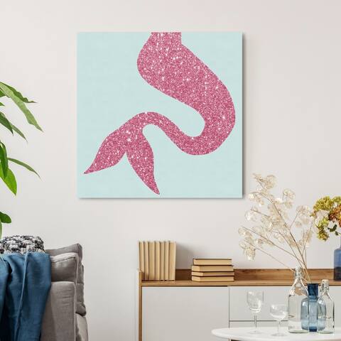 Oliver Gal 'Mermaid Tail Aqua' Fantasy and Sci-Fi Wall Art Canvas Print - Pink, Blue