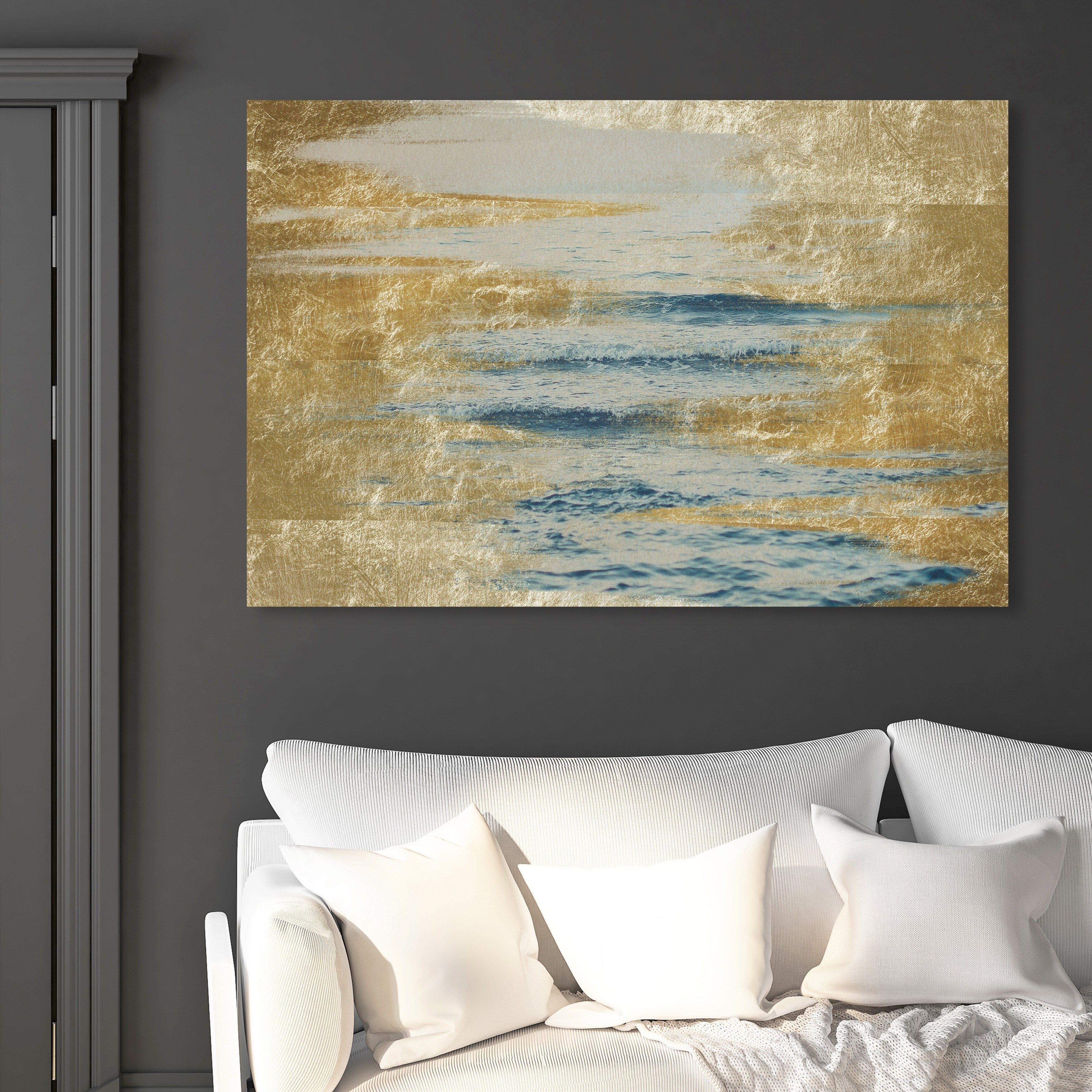 Oliver Gal 'Sea in Gold' Abstract Wall Art Canvas Print Gold, Blue On  Sale Bed Bath  Beyond 28633822