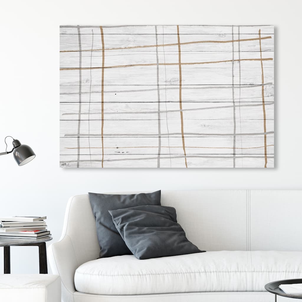 Oliver Gal 'Wood Work Tanlines' Abstract Wall Art Canvas Print - White, Brown