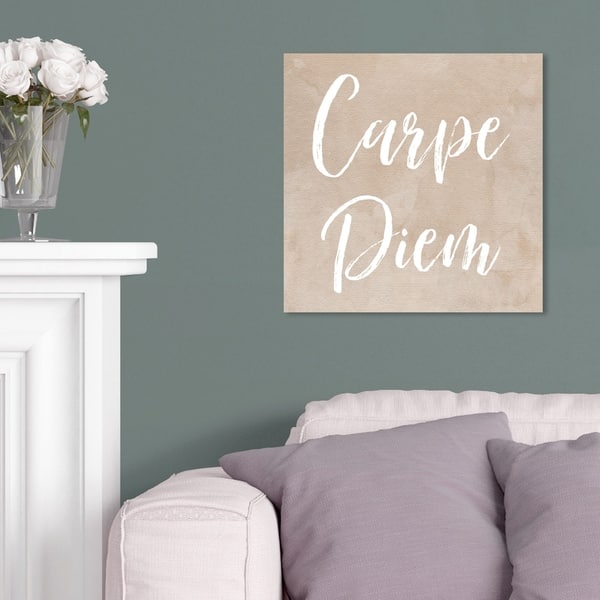 Carpe diem colorful square inspirational canvas