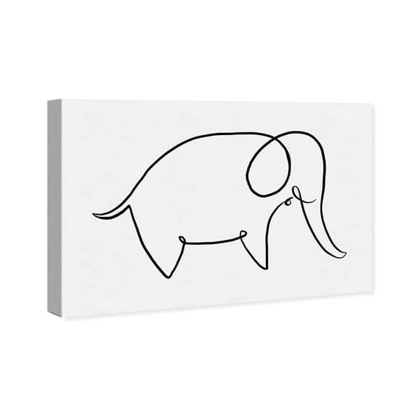 Shop Oliver Gal Elephant Outline Simple Animals Wall Art Canvas