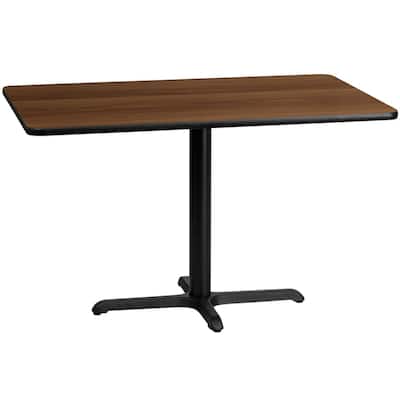 Offex 30" X 48" Rectangular Walnut Laminate Table Top With 22" X 30" Table Height Base - N/A