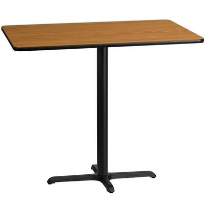 Offex 30" X 48" Rectangular Natural Laminate Table Top With 22" X 30" Bar Height Table Base - N/A