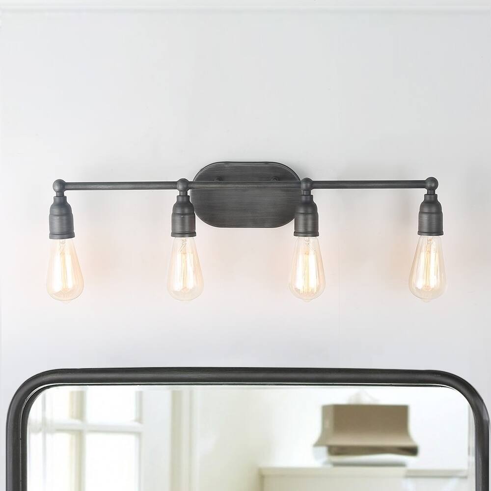 Carbon Loft Maceio 4-light Silver Vanity Light Wall Sconce - N/A