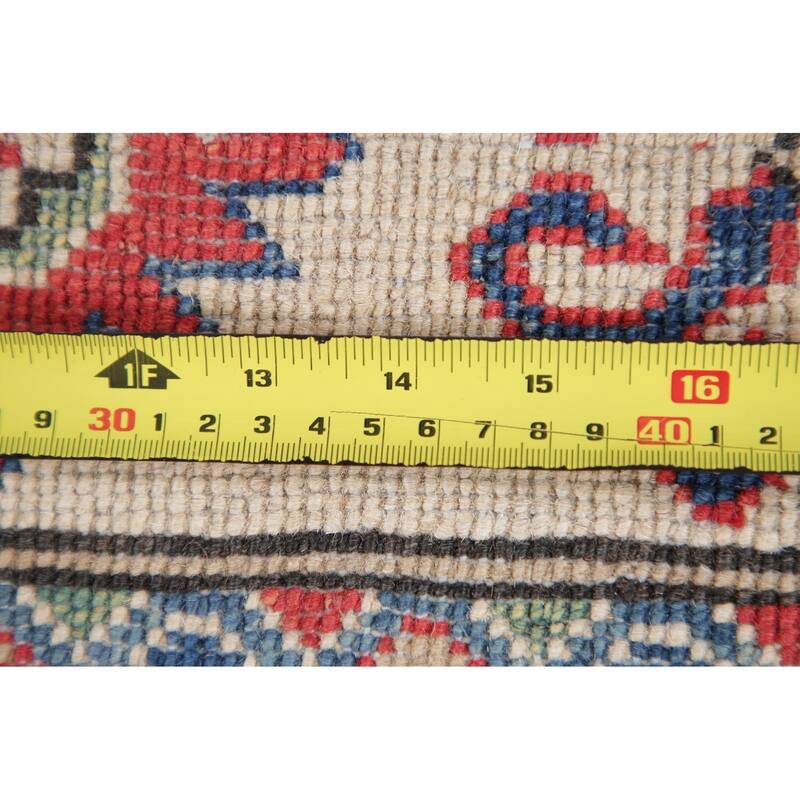 Kazak Oriental Traditional Pakistani Hand-Knotted Wool Runner Rug - 19'9" x 5'2" Runner