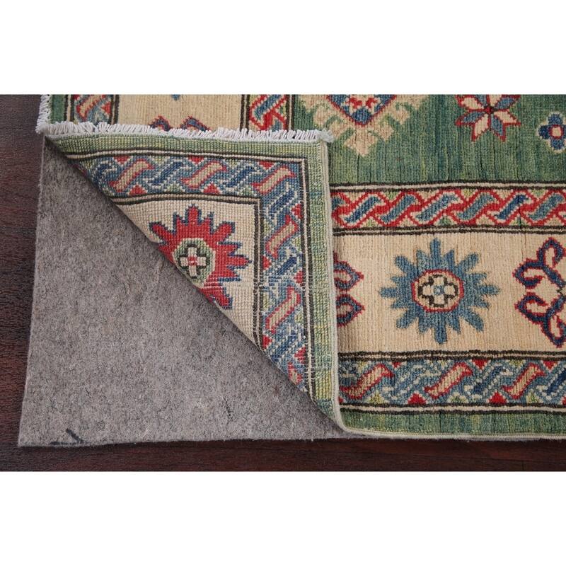 Kazak Oriental Traditional Pakistani Hand-Knotted Wool Runner Rug - 19'9" x 5'2" Runner