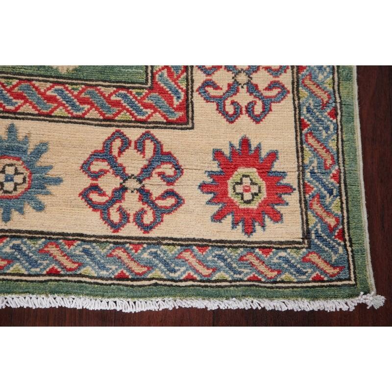 Kazak Oriental Traditional Pakistani Hand-Knotted Wool Runner Rug - 19'9" x 5'2" Runner