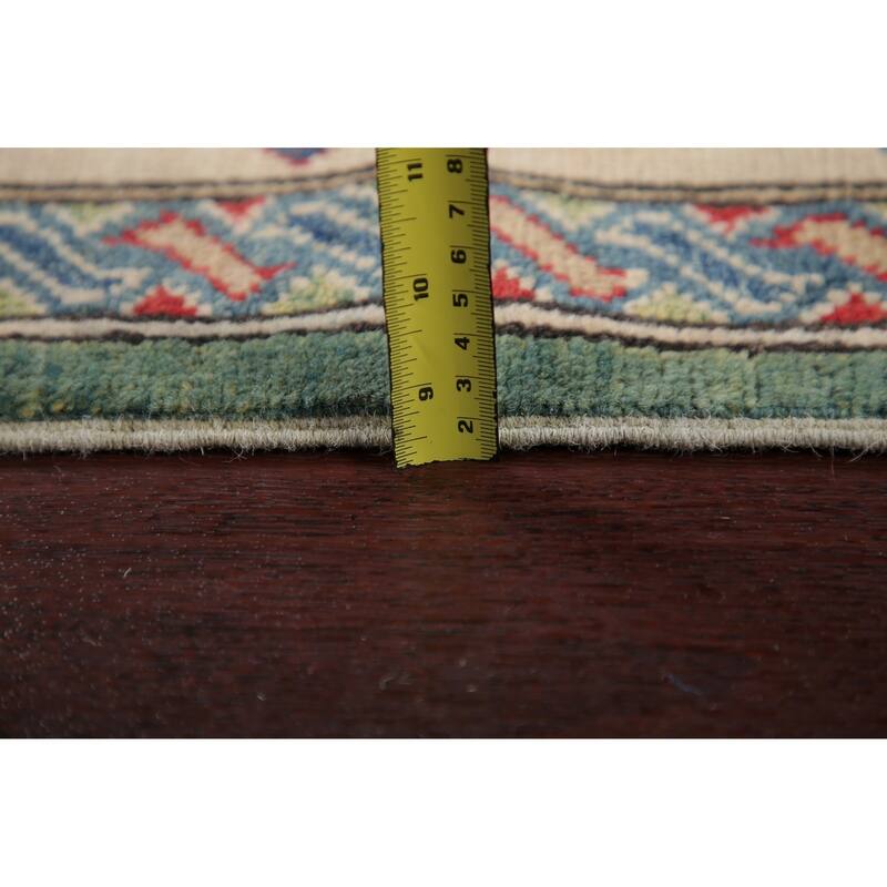 Kazak Oriental Traditional Pakistani Hand-Knotted Wool Runner Rug - 19'9" x 5'2" Runner