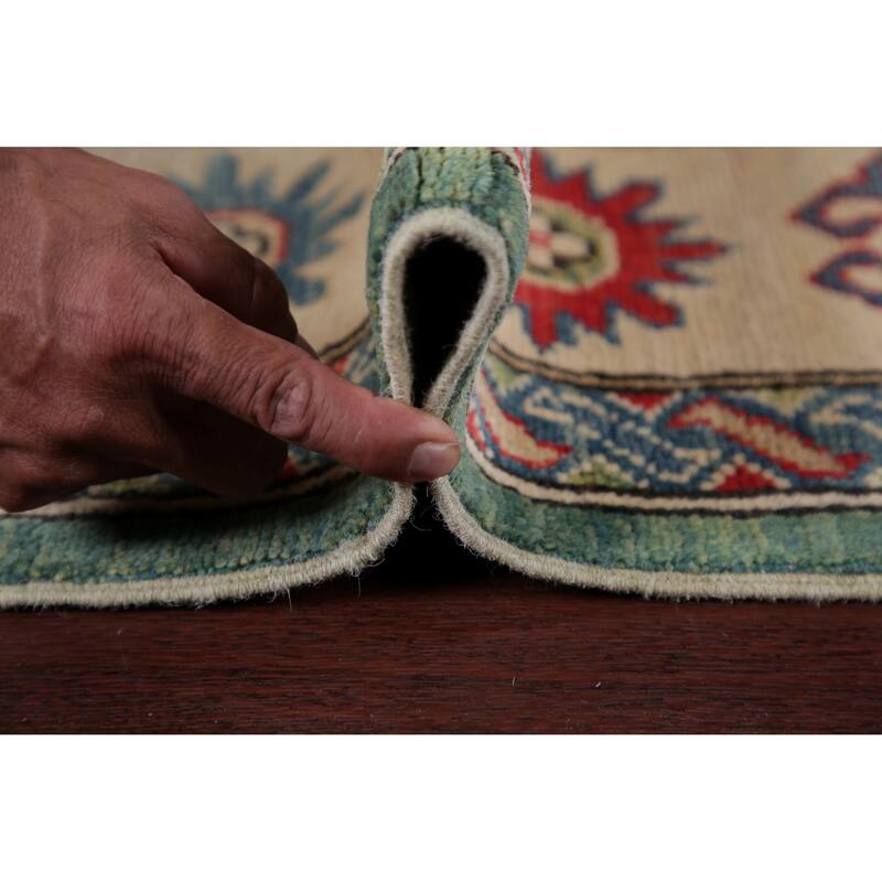 Kazak Oriental Traditional Pakistani Hand-Knotted Wool Runner Rug - 19'9" x 5'2" Runner