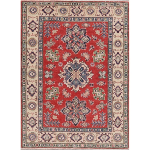 Pakistani Kazak Oriental Traditional Hand-Knotted Wool Area Rug - 6'9" x 4'11"