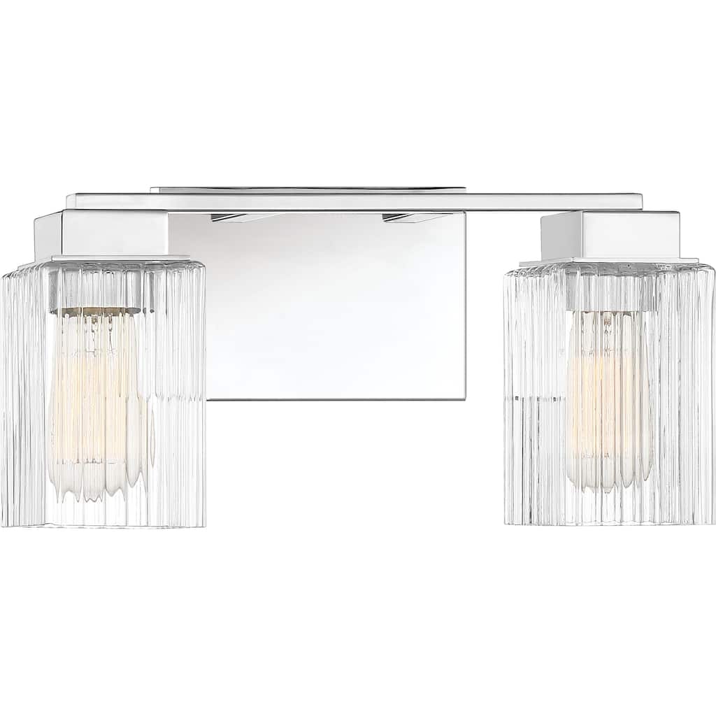 Quoizel Danson 2-light Clear Ribbed Glass Bath Light