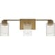 preview thumbnail 8 of 8, Quoizel Danson 3-light Clear Ribbed Glass Bath Light