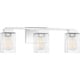 preview thumbnail 1 of 8, Quoizel Danson 3-light Clear Ribbed Glass Bath Light