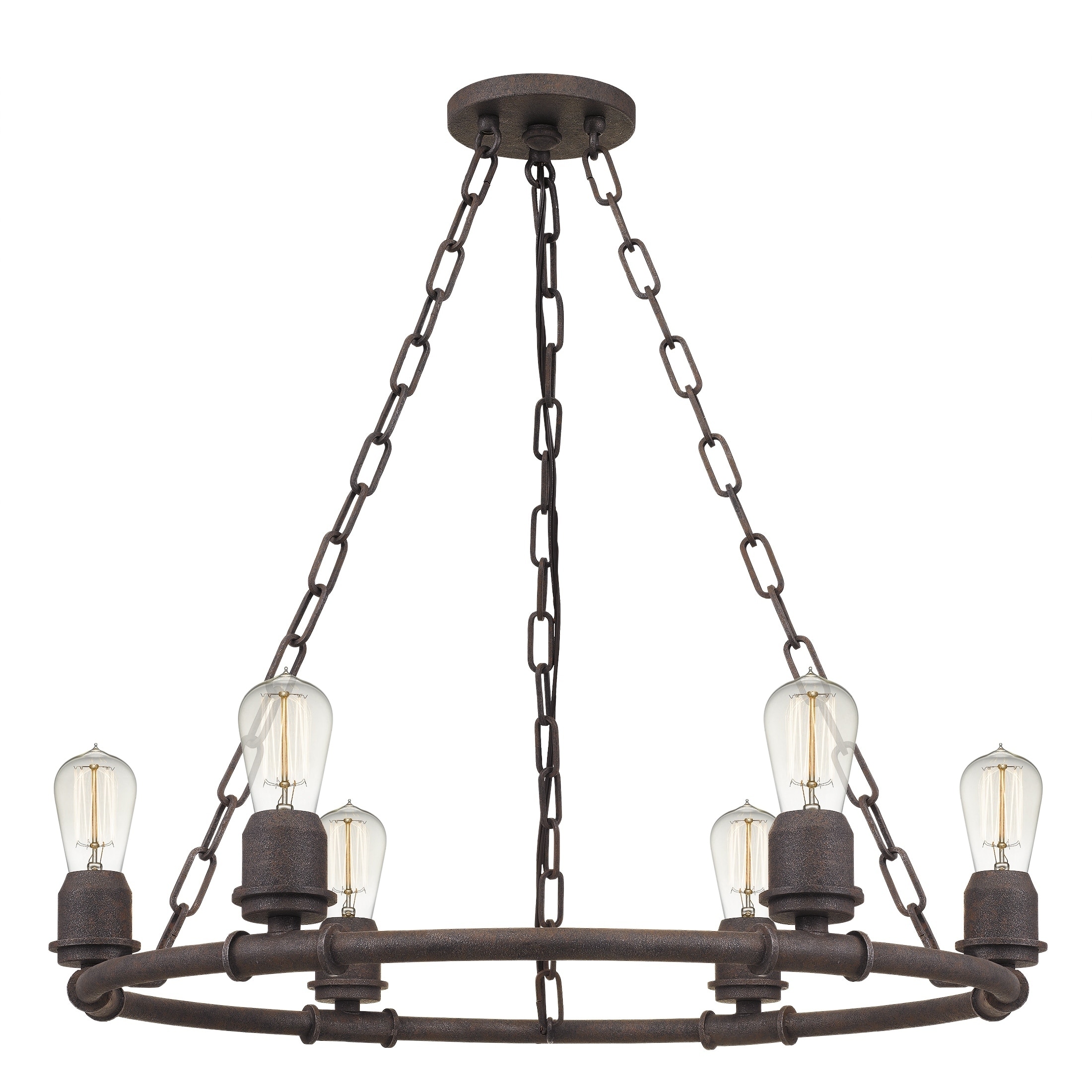 Quoizel Hughes Rustic Black 6-light Chandelier - Chandeliers For Bedrooms by Overstock.com