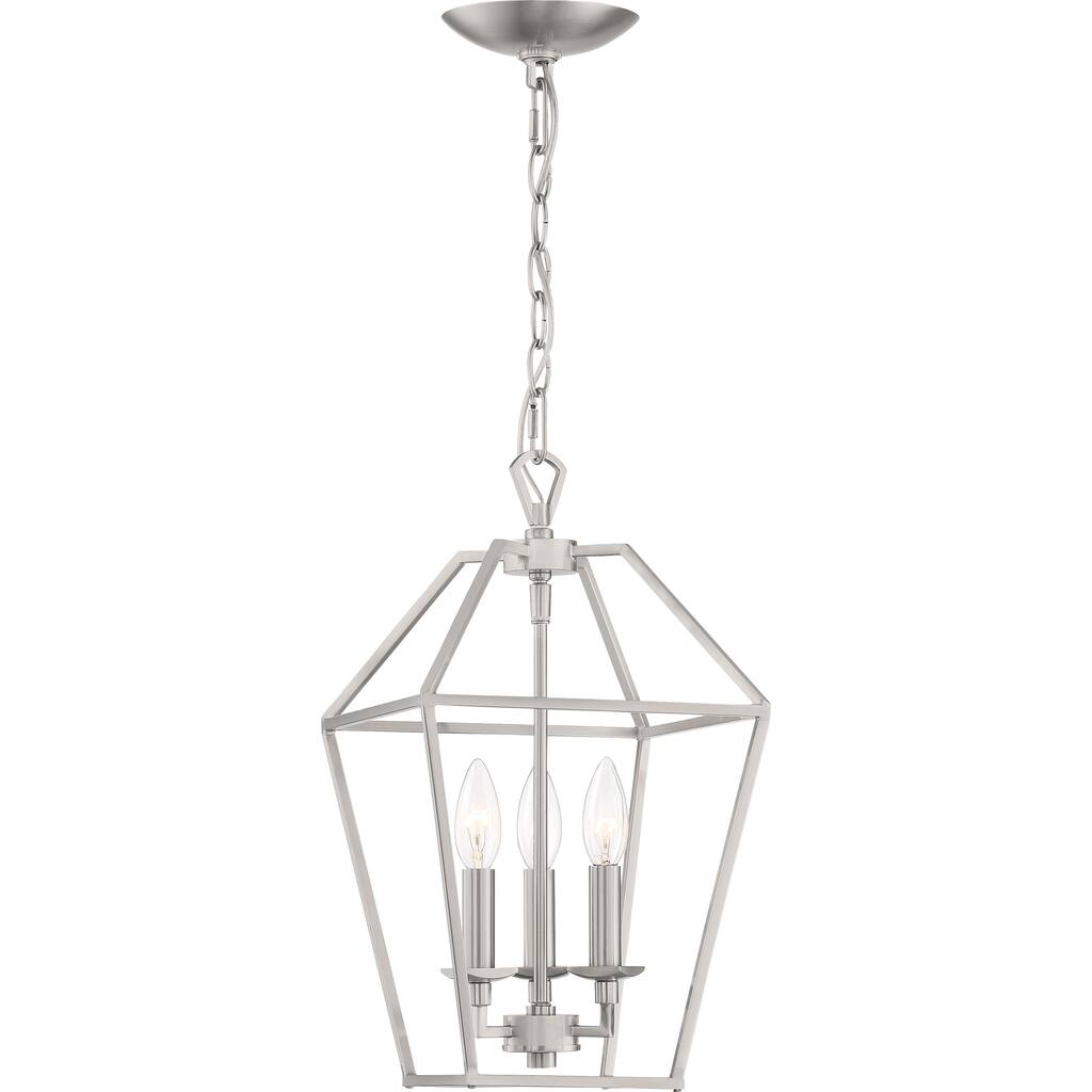 Quoizel Aviary Brushed Nickel 3-light Foyer Chandelier