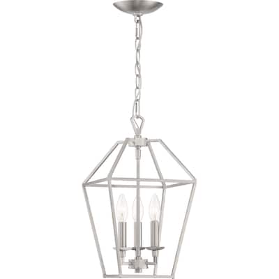 Quoizel Aviary Brushed Nickel 3-light Foyer Chandelier