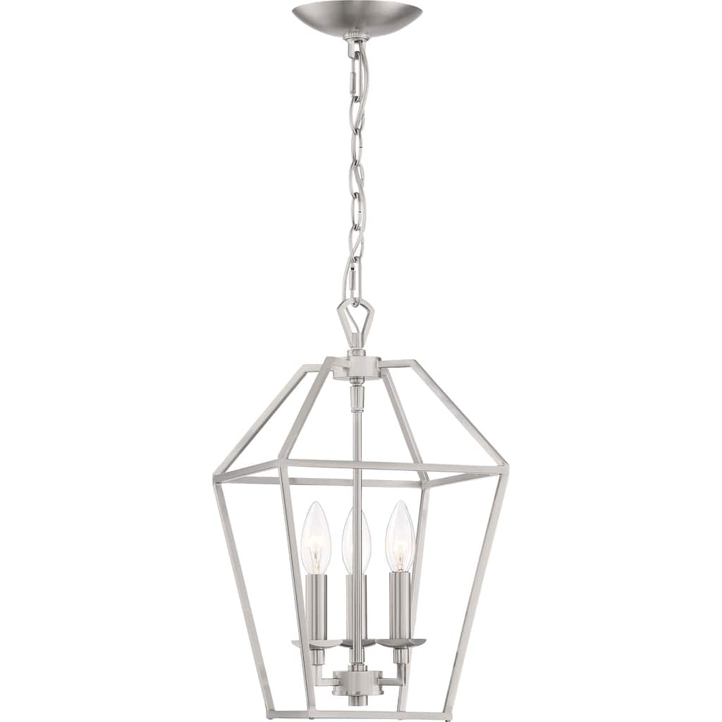 Quoizel Aviary Brushed Nickel 3-light Foyer Chandelier