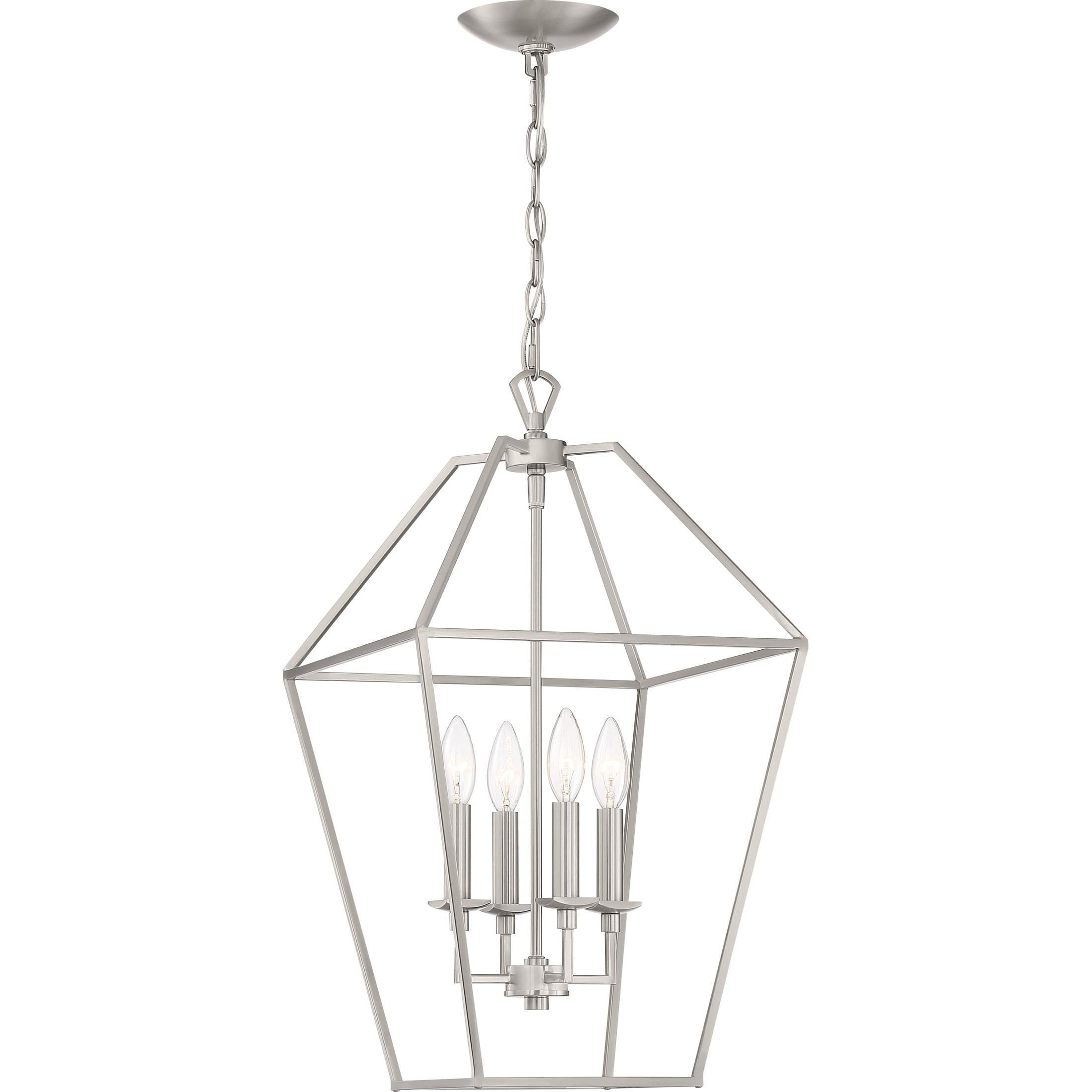 Quoizel Aviary Brushed Nickel 4-light Foyer Chandelier - Chandeliers For Bedrooms by Overstock.com