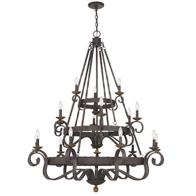 Quoizel Noble Rustic Black 18-light Chandelier