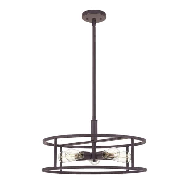 slide 9 of 8, Quoizel New Harbor 5-Light Industrial Cage Pendant Light Western Bronze