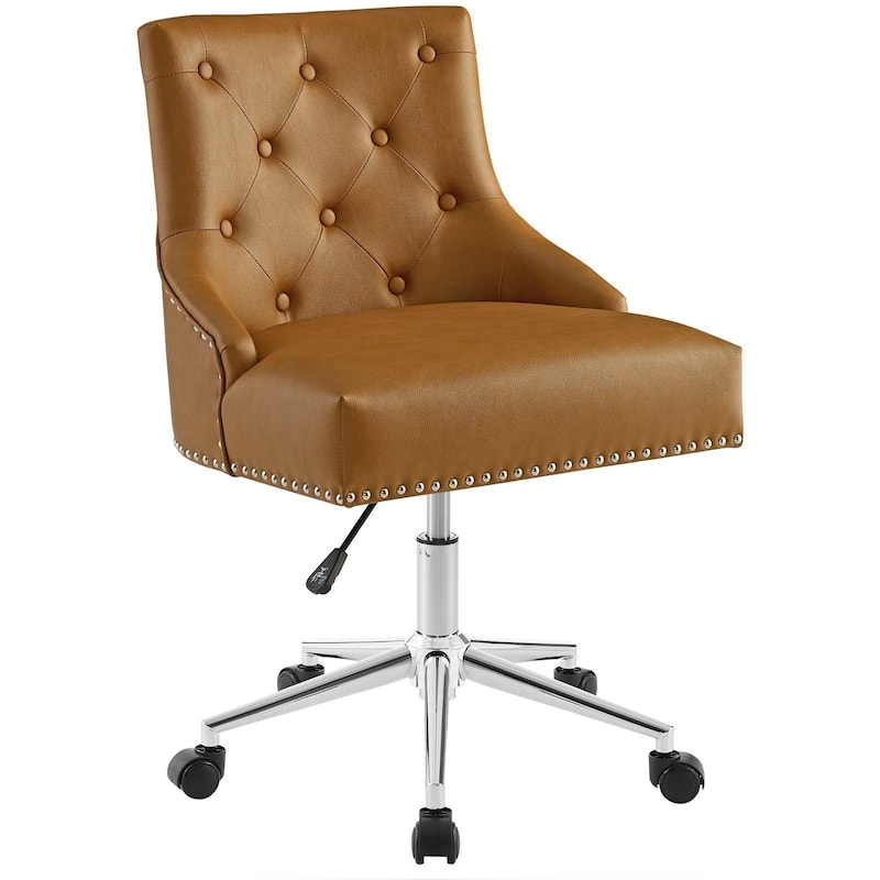 Carbon Loft Mullally Tufted Button Swivel Faux Leather Office Chair