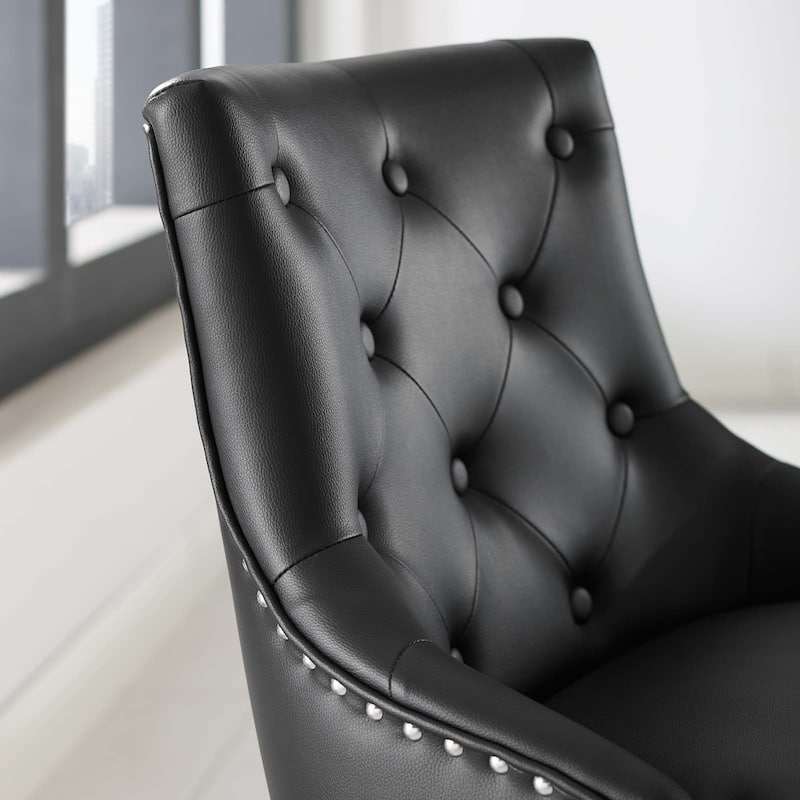 Carbon Loft Mullally Tufted Button Swivel Faux Leather Office Chair