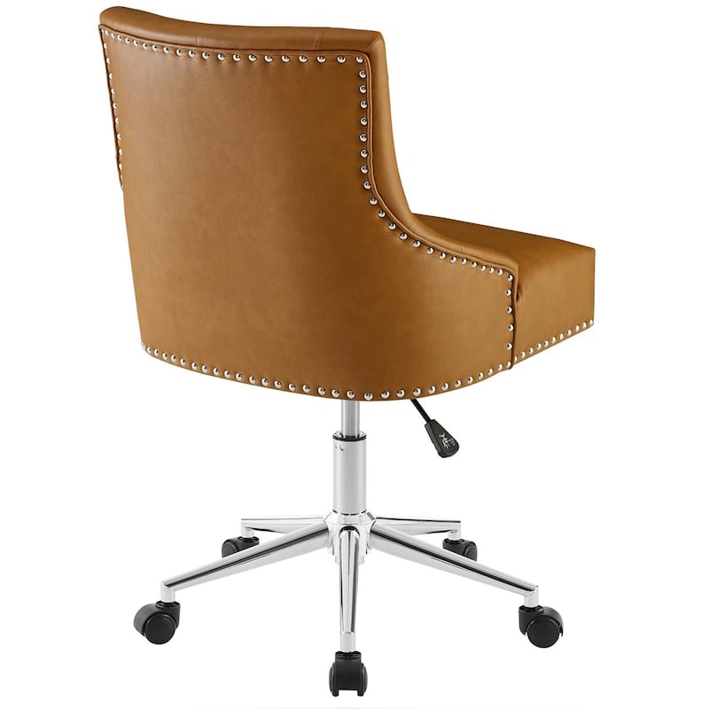Carbon Loft Mullally Tufted Button Swivel Faux Leather Office Chair