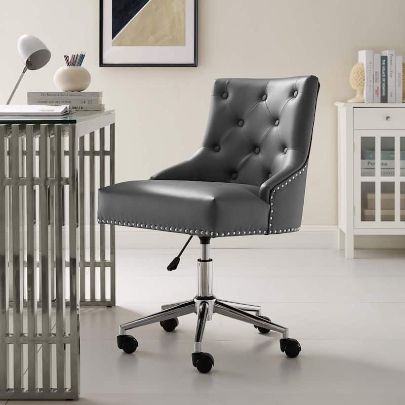 Carbon Loft Mullally Tufted Button Swivel Faux Leather Office Chair
