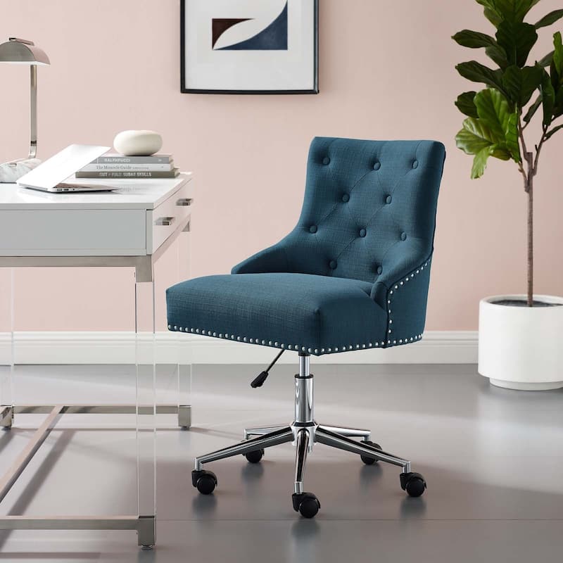 Carson Carrington Lagefors Tufted Swivel Upholstered Fabric Office Chair - Azure