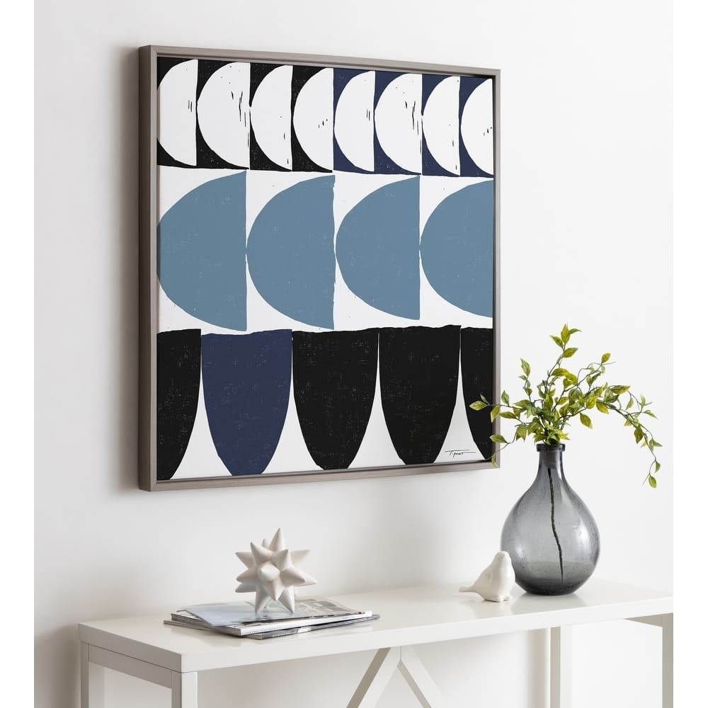 Kate and Laurel Sylvie Arches in Blue Framed Canvas by Statement Goods