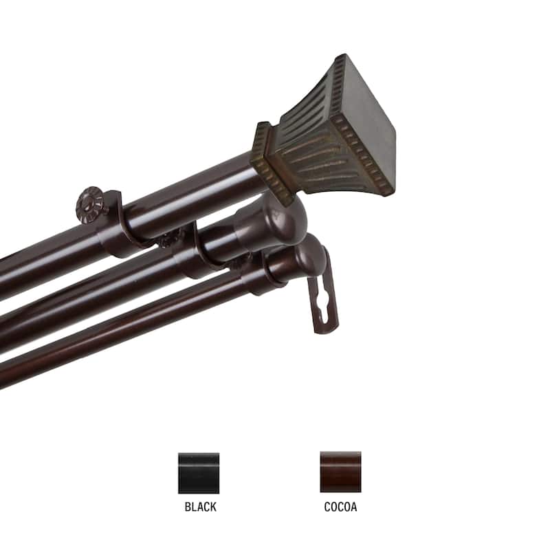 InStyleDesign Marlene Triple Curtain Rod 13/16 inch dia. - 48 to 84 inches - Cocoa