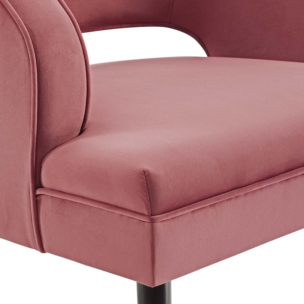 Carson Carrington Lagernas Tufted Open Back Velvet Armchair