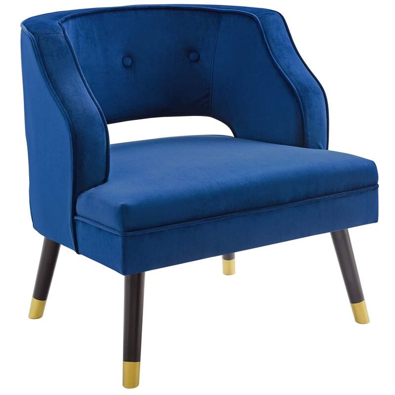 Carson Carrington Lagernas Tufted Open Back Velvet Armchair