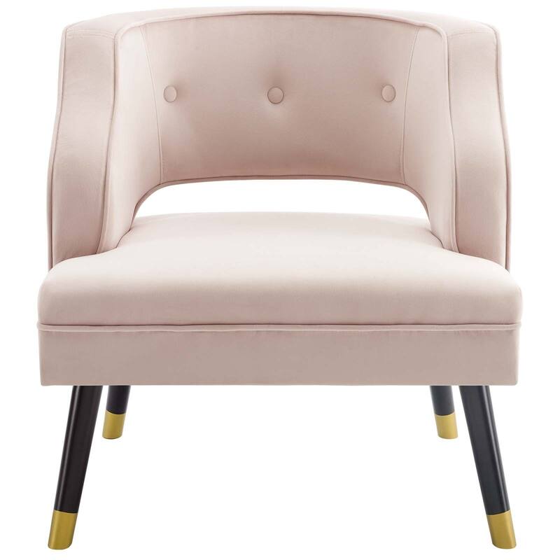 Carson Carrington Lagernas Tufted Open Back Velvet Armchair