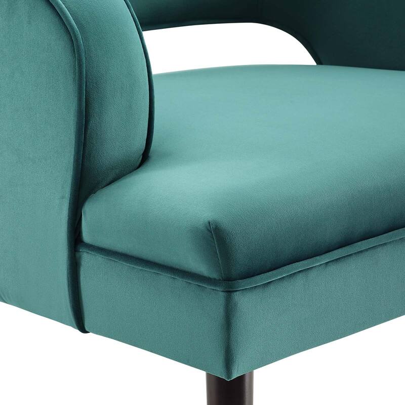 Carson Carrington Lagernas Tufted Open Back Velvet Armchair