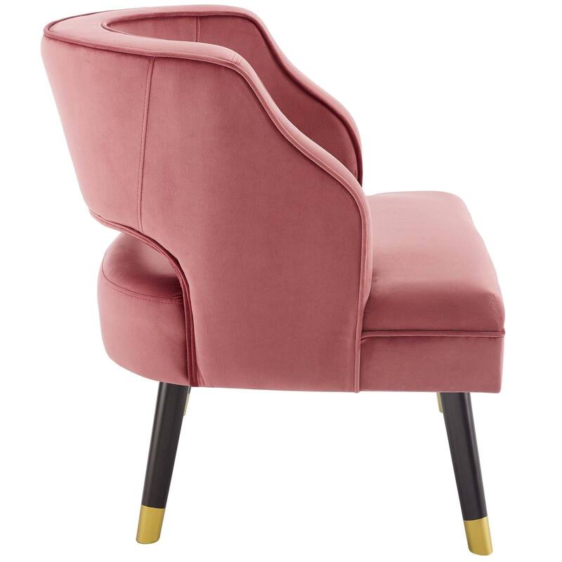 Carson Carrington Lagernas Tufted Open Back Velvet Armchair
