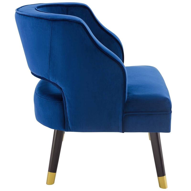 Carson Carrington Lagernas Tufted Open Back Velvet Armchair