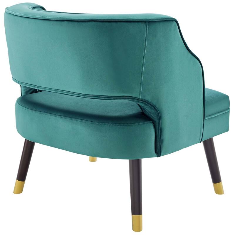 Carson Carrington Lagernas Tufted Open Back Velvet Armchair
