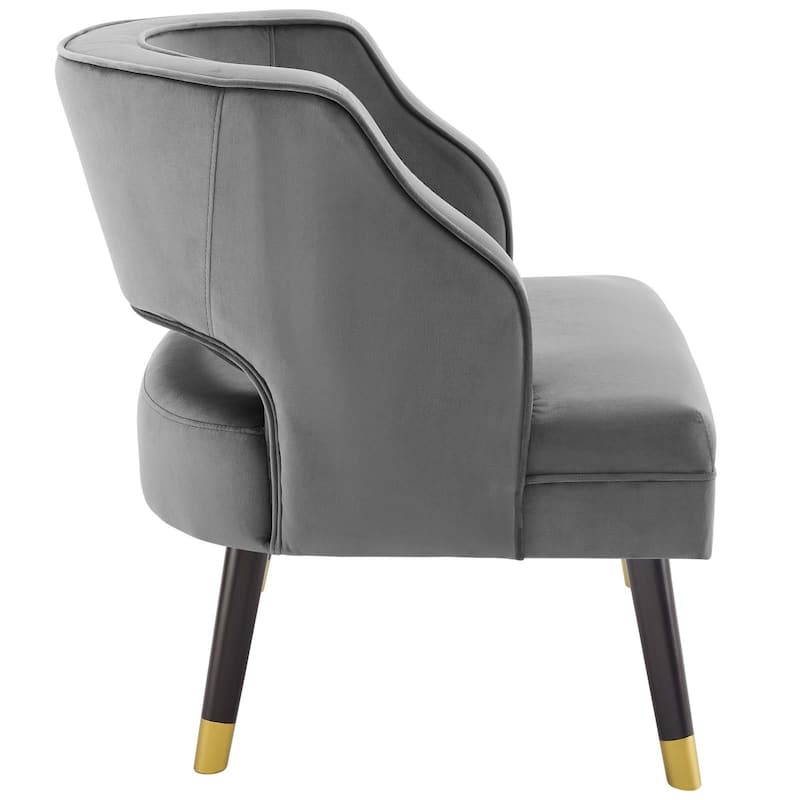 Carson Carrington Lagernas Tufted Open Back Velvet Armchair