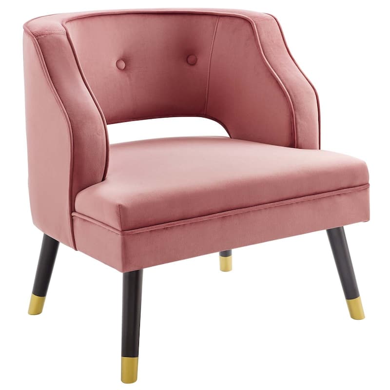Carson Carrington Lagernas Tufted Open Back Velvet Armchair